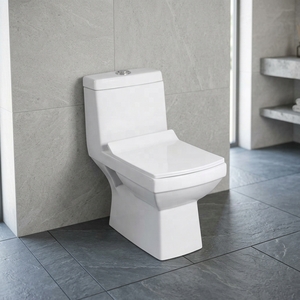 Ensemble WC et lavabo en céramique monobloc moderne avec double chasse pour la fourniture de projets au Moyen-Orient - Product Image 1