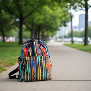 Cotton <b>Drawstring</b> <b>Backpack</b> Comfy and Eco-Friendly for Daily Use - Product Image 3