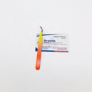 แหนบ J-Curve สีเหลืองโรสโกลด์ด้ามจับเพชรสำหรับการต่อขนตาอย่างยั่งยืนเหล็กแหลมฉลากส่วนตัว - Product Image 3