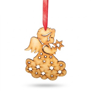 Decorative Wooden Christmas Hanging Ornament With Heart Design For Holiday <b>Tree</b> And Festive Home Display - Product Image 6