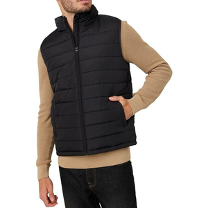 Gilet matelassé d'hiver sans manches à col montant en 100 % polyester avec rembourrage en duvet de polyester, design personnalisé pour homme - Product Image 2