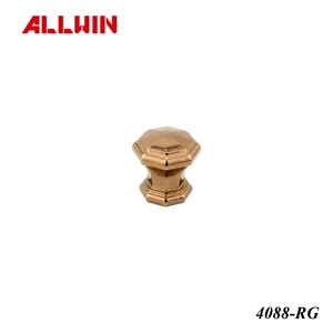 OEM ODM Brass Material 40mm Modern Rose <b>Gold</b> Finish Faceted Octagon Gem <b>Cabinet</b> Furniture Door <b>Knob</b> - Product Image 1