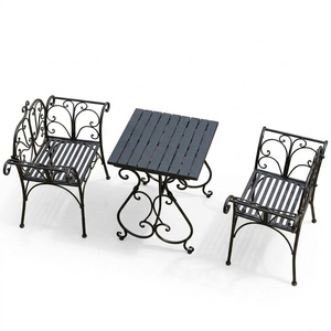 Heavy Duty Traditional Wrought Iron <b>2</b>-Seater Patio Dining Set Weather Resistant Outdoor <b>Garden</b> Furniture <b>Table</b> <b>and</b> <b>Chairs</b> - Product Image 1