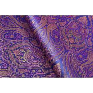 Tissu de décoration intérieure à motif floral, brocart bleu uni Tanchui, vendu au mètre, 44 pouces de large, TFAB TANCHUI BRO01 258 - Product Image 1