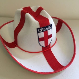 Haiwin Party Cheap Wholesale UK Flag Image Outdoor Fashion <b>Western</b> Football England Cowboy <b>Hat</b> Unisex 100% Polyester - Product Image 5