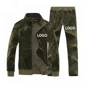 Survêtements d'hiver pour hommes grande taille à capuche en velours imprimé, séchage rapide, logo personnalisé, pour la course et le jogging, épais, vente en gros, haute qualité - Product Image 2