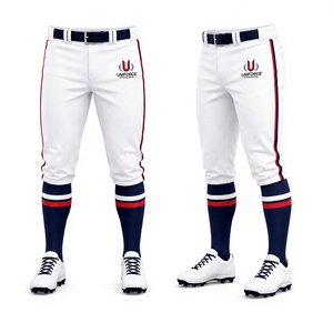 Pantalon de baseball blanc pour homme 2026 de haute qualité, séchage rapide, évacuation de l'humidité, coupe ajustée, logo brodé, 100 % polyester - Product Image 2