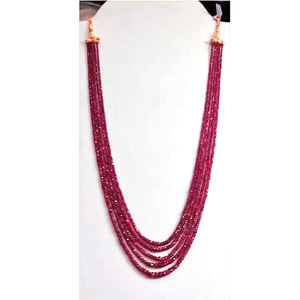 5 Brins de Perles Rondelles Facettées en Rubis Naturel 2mm-4mm, 210 carats, Longueur 18-20 pouces, Iroc Sales, Prix d'usine de gros, Perles 535 $US - Product Image 1