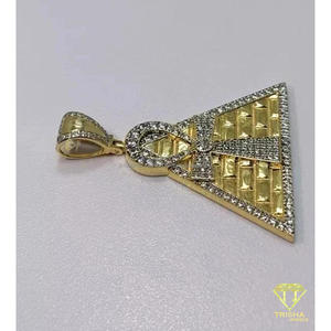 Colgante Pirámide Helada en Plata de Ley 925 con Diamantes Cultivados en Laboratorio VVS, Joyería Hip Hop - Product Image 5