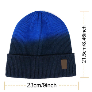 Gorro de Punto Personalizado con Forro de Satén para Hombre y Mujer, Gorro de Invierno Cálido Azul Marino, Gorro de Lana con Forro de Seda, Gorro para Protección del Cabello - Product Image 2