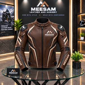 เสื้อแจ็คเก็ตหนังสำหรับขี่มอเตอร์ไซค์ผู้ชาย ระบายอากาศได้ดี  แบบมีรูระบายอากาศ  ชุดป้องกันสำหรับขี่รถแข่ง  หนังวัวแท้  ลายพิมพ์ดิจิทัลลายจิงโจ้ - Product Image 3
