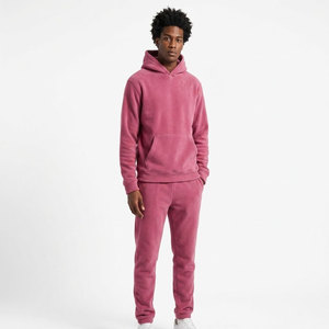Custom Logo Puller Fleece Hoodie Set Men's Winter Warm 2 Piece <b>Tracksuit</b> OEM/ODM Service - Product Image 1
