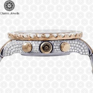 Montre de Luxe Charm Jewells en Acier Inoxydable, Boîtier 40mm, Verre Mécanique Lumineux, Style Hip Hop Élégant, Bracelet Unisexe 20mm, Étanchéité 10 Bar - Product Image 4
