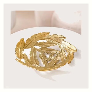 Bohemian plant design <b>tray</b> Customizable <b>gold</b> plated leaf <b>tray</b> Irregular single piece <b>tray</b> <b>Gold</b> plated leaf shape <b>tray</b> - Product Image 5