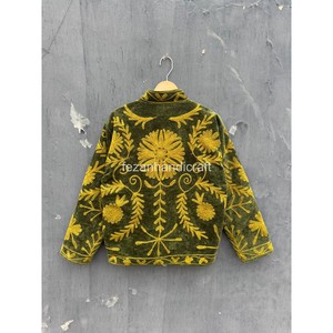 Unisex <b>Women's</b> Party Wear Two Side Handmade Boho <b>Velvet</b> Quilted Floral Embroidery Inside Cotton Lining Jacket Winter Jacket - Product Image 1
