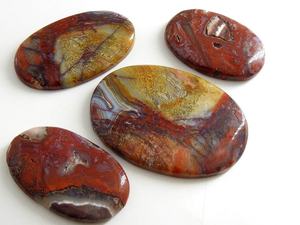 Vente en gros de pierres précieuses Cabochon lisses en Agate Crazy Lace marron, 40-60mm, magnifiques, très demandées, pierres de guérison pour pendentif - Product Image 3