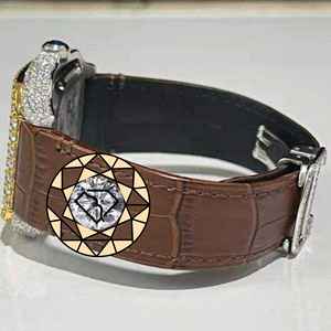 Crocodile Band Buckle Stainless Steel Lab Diamond <b>Square</b> Fashion Leather Watch Analog Quartz Side Halo <b>Set</b> - Product Image 3