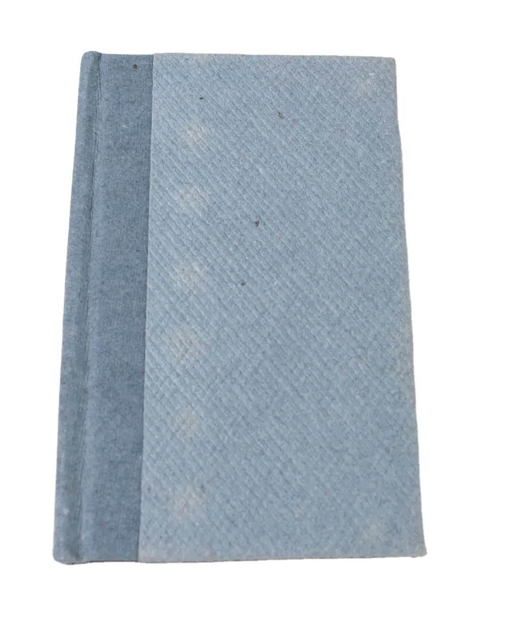 Grossiste Cahier de notes en papier texturé denim bleu uni avec dos contrasté pour les cadeaux Produit de papeterie