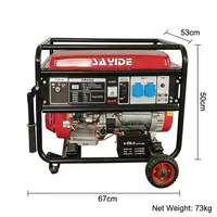 Generador de Gasolina de Marco Abierto Listo para Enviar, con Arranque Eléctrico por Retroceso, 5.5kW Pico, Tanque de 25L, Doble Voltaje 220V/380V, para Hormigonera