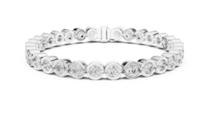 Bracelet tennis de luxe en or blanc massif 18 carats plaqué rhodium, serti de diamants ronds de 9,3 carats cultivés en laboratoire, avec fermoir dissimulé, idéal pour offrir ou porter lors de soirées. - Product Image 4