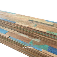 PANGESTU Plancher en bois de teck recyclé style grange, design minimaliste écologique, utilisation intérieure/extérieure, qualité/concret