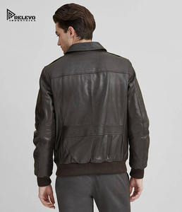 Chaquetas de Cuero Genuino con Logotipo Personalizado para Hombre, Chaqueta de Motero de Piel de Oveja Auténtica al por Mayor, Ropa Exterior de Motociclista de Piel de Vacuno con Etiqueta Privada OEM - Product Image 6