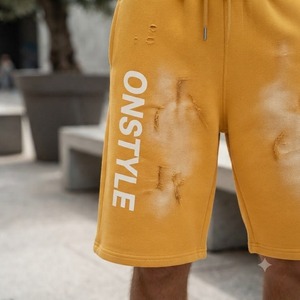 กางเกงขาสั้นผ้าฟลีซลายตารางสำหรับผู้ชาย ONSTYLE SPORTS แฟชั่นไซส์ใหญ่ สไตล์สตรีทแวร์ ลุควินเทจ ขาดๆ แบบดิสเทรส ล้างสี ให้ความรู้สึกสบายๆ เหมาะสำหรับใส่พักผ่อน - Product Image 4
