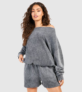 Nuevo Diseño de Alta Calidad, Conjunto de 2 Piezas para Mujer con Lavado Ácido, Chándales para Mujer con Logotipo Personalizado, Conjuntos para Mujer con Lavado Ácido - Product Image 1