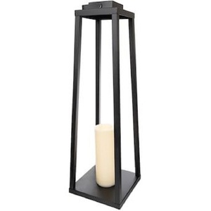 Portavelas Rectangular de Metal Negro Moderno para Decoración del Hogar, Uso Duradero en Exteriores y Jardines - Product Image 1