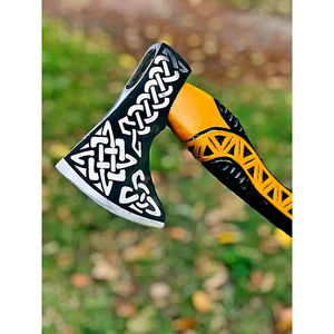 ขวานตัดไม้ Burraq ขนาด 19 นิ้ว ทำมือจากเหล็กกล้าคาร์บอน ด้ามไม้โรสวูด สำหรับงาน DIY ของขวัญวันพ่อ - Product Image 5