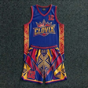 High Quality Customizable Clovix Sports Breathable <b>Polyester</b> Basketball Training Uniform Solid Pattern Sublimated Jersey Set - Product Image 3