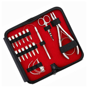 Kit Profesional de Extensiones de Cabello de Acero Inoxidable con Alicates de Microperlas, Pinzas de Seccionamiento, Herramienta de Bucle, Agujas Tipo C y Juego de Hilos - Product Image 1