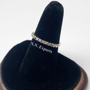 Bague en argent sterling 925 avec diamant naturel rond et pierres précieuses taillées en brillant du fabricant indien au prix d'usine en gros le plus bas - Product Image 2