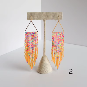Pendientes de Cuentas Hechos a Mano con Base de Algodón, Joyería Moderna de Alta Calidad para Mujeres y Niñas por HF Crafts - Product Image 4
