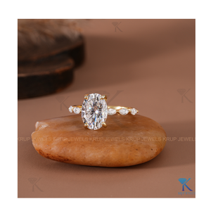 Oval Cut Engagement <b>Ring</b> with Marquise Side Stone Accents <b>Adjustable</b> Diamond Sterling <b>Silver</b> Elegant Band Birthday Anniversary - Product Image 2