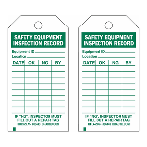 Étiquettes d'inspection de sécurité flexibles en PVC Brady pour les EPI et l'équipement industriel - Product Image 2