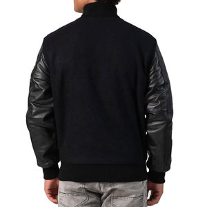 New Arrival Premium Quality <b>Men</b> Varsity <b>Jacket</b> With <b>Leather</b> Sleeves Comfortable Fit Casual Wear For Daily Use - Product Image 2