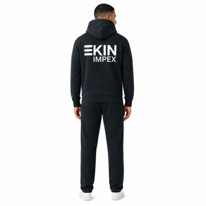 Conjunto de Sudadera con Capucha y Pantalones Deportivos Unisex con Logotipo Personalizado, Forro Polar Grueso, 2 Piezas, Impresión Digital Informal, Secado Rápido, Servicio OEM - Product Image 4