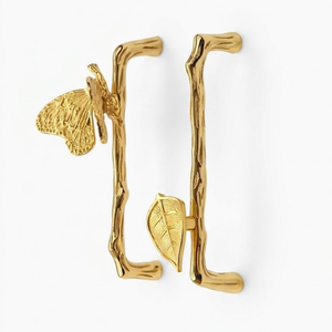 Luxury Brass Butterfly Branch <b>Drawer</b> Handle Decorative Cabinet <b>Pull</b> Premium Furniture Hardware for Wardrobes <b>Drawers</b> Cabinets - Product Image 1