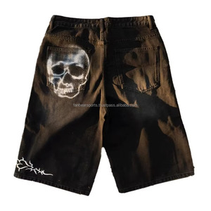 OEM Clothing Manufacturers Custom DTG Printing Straight-<b>leg</b> <b>Jeans</b> <b>Shorts</b> Sun Faded Acid Washed Jorts Rhinestone Denim <b>Shorts</b> - Product Image 3