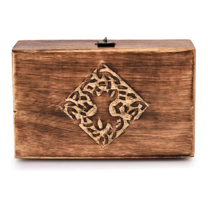 Fábrica al por mayor hecho a mano Mango madera joyería almacenamiento baratija caja tallada a mano Cofre del Tesoro artesanías de madera cajas de madera carteles de pared - Product Image 2