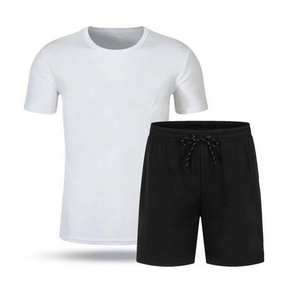 Conjunto de camiseta y pantalones cortos de algodón 100% para hombre, estilo streetwear de moda verano 2025, unisex, con logo personalizado, conjunto de dos piezas para correr, conjunto para gemelos. - Product Image 2