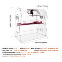 Tambour de tombola professionnel en acrylique avec 2 clés, capacité de 2500 tickets, cage de tirage transparente pour loterie, fournitures de fête