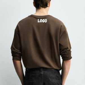 เสื้อยืดแขนยาวผู้ชายแบบเลเยอร์ |   เสื้อยืดคอกลมผ้าฝ้าย 100% ทรงหลวม ป้องกันรอยยับ รุ่นคอนทราสต์เฮม |   รับผลิตแบบ OEM/ODM ขายส่ง - Product Image 6