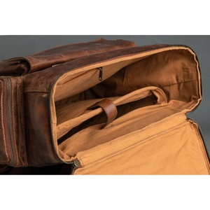 Genuine Leather Brown <b>backpack</b> <b>Large</b> Capacity Multi-Function Waterproof Business Bag Trendy <b>School</b> Man For Travel - Product Image 5