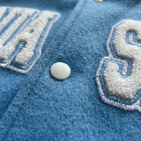 Veste universitaire vintage en laine personnalisée avec patch chenille brodé, style baseball, manches en cuir, vente en gros
