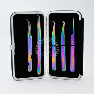 90 Degree Isolation <b>Lash</b> Tweezers for Eyelash Extensions Precision Fiber Tip Diamond Grip for Volume Classic <b>Lashes</b> <b>Premade</b> Fans - Product Image 1