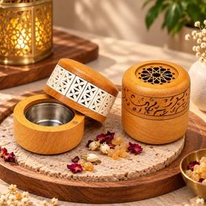 Brûleur de Bakhoor Traditionnel en Résine et Bois, Porte-Madkhan Arabe, Encens Oud, Parfum Religieux, Fait Main, Ramadan, Aïd, Qualité Premium - Product Image 3