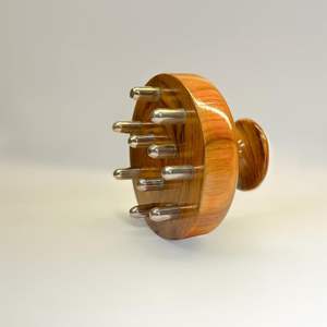 เครื่องนวดศีรษะไม้แบบมือถือ บรรเทาความเครียด พร้อมก้านโลหะและลูกกลิ้ง นวดผ่อนคลายอย่างล้ำลึก - Product Image 5