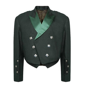 Veste et gilet écossais Prince Charlie verts faits main pour mariage écossais – Fournitures d'usine pour tenues - Product Image 1